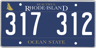 RI license plate 317312