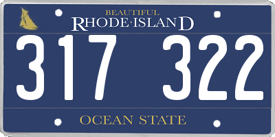 RI license plate 317322