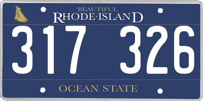 RI license plate 317326