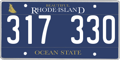 RI license plate 317330