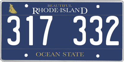 RI license plate 317332