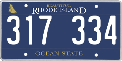RI license plate 317334
