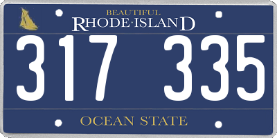 RI license plate 317335