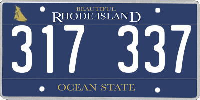 RI license plate 317337