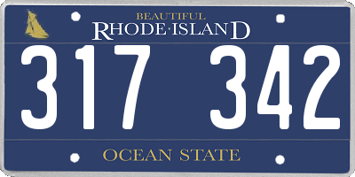 RI license plate 317342