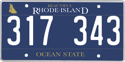 RI license plate 317343
