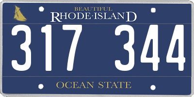 RI license plate 317344