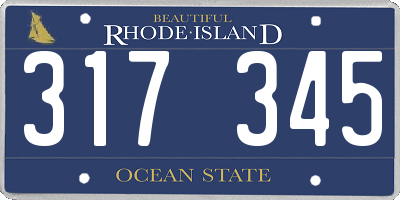 RI license plate 317345