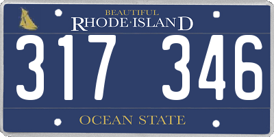 RI license plate 317346