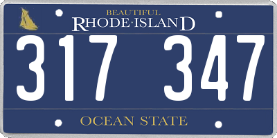 RI license plate 317347