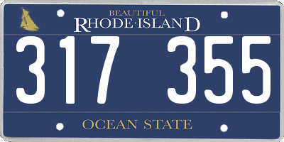 RI license plate 317355