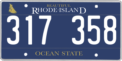 RI license plate 317358