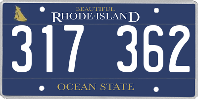 RI license plate 317362