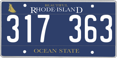 RI license plate 317363