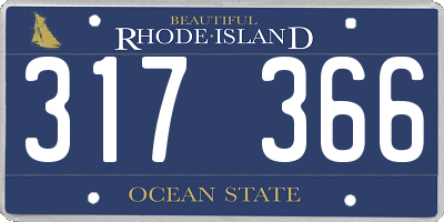 RI license plate 317366