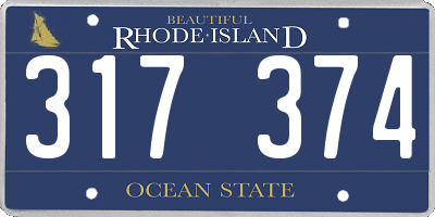 RI license plate 317374
