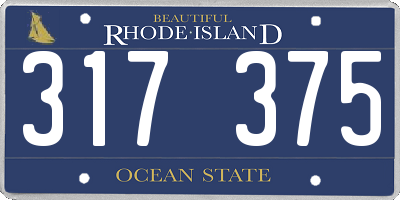 RI license plate 317375