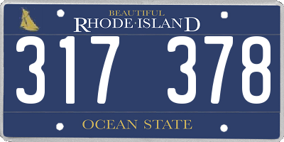 RI license plate 317378