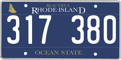RI license plate 317380