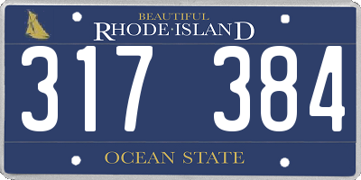 RI license plate 317384