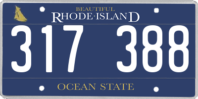 RI license plate 317388