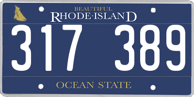 RI license plate 317389
