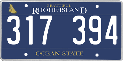 RI license plate 317394