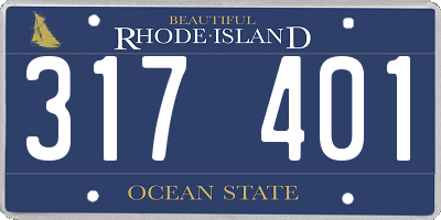 RI license plate 317401
