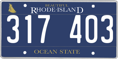 RI license plate 317403