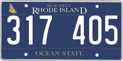 RI license plate 317405