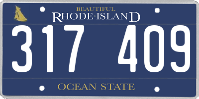 RI license plate 317409