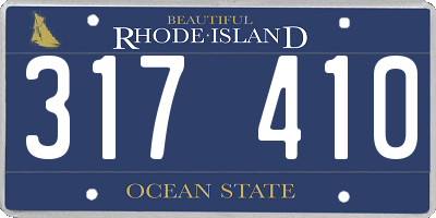RI license plate 317410