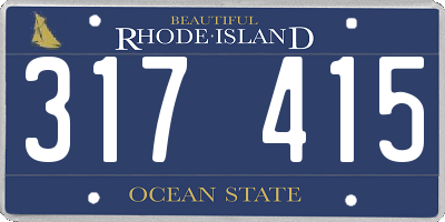 RI license plate 317415