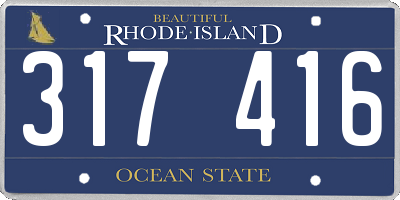 RI license plate 317416