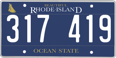 RI license plate 317419