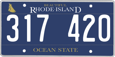 RI license plate 317420