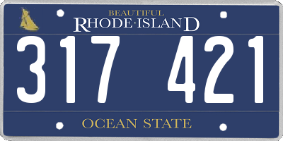 RI license plate 317421