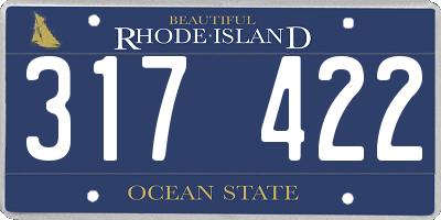 RI license plate 317422