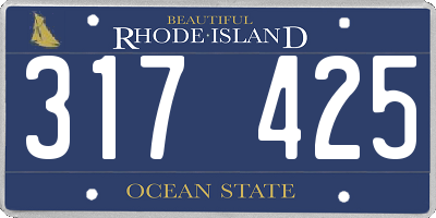 RI license plate 317425