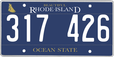 RI license plate 317426