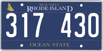 RI license plate 317430