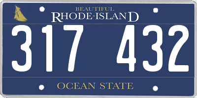 RI license plate 317432