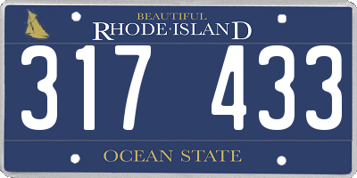 RI license plate 317433