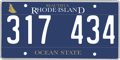 RI license plate 317434