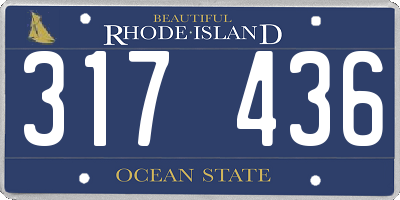 RI license plate 317436