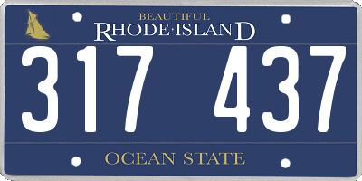 RI license plate 317437