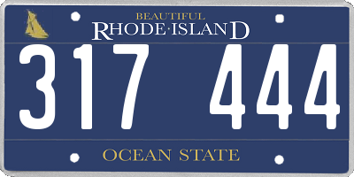 RI license plate 317444