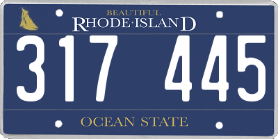 RI license plate 317445