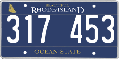 RI license plate 317453