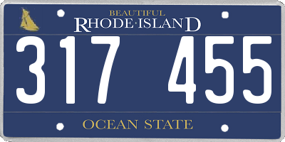RI license plate 317455